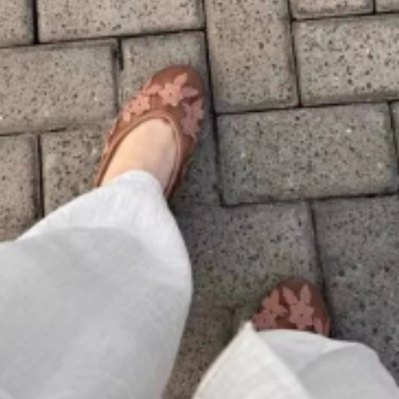 Sandalias planas con diseño de flores bordadas para mujer, zapatos informales con cordones de malla transpirable, elegantes y poco profundos