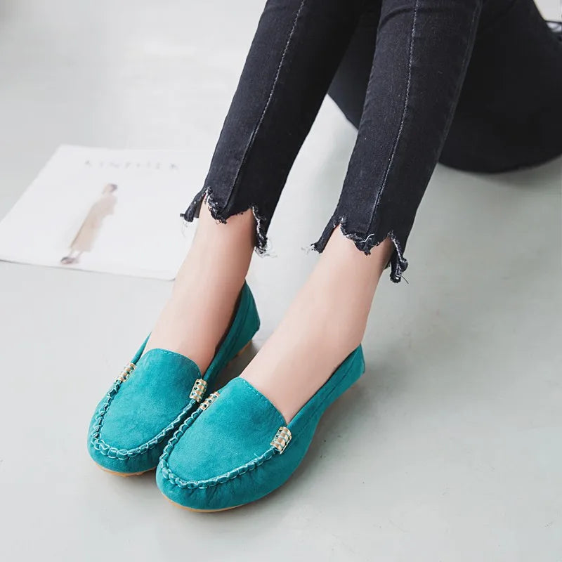 Nuevos zapatos de mujer 2024 primavera otoño Zapatos Mujer Zapatos planos casuales Slip-on punta redonda Denim mocasines planos zapatos de mezclilla de talla grande