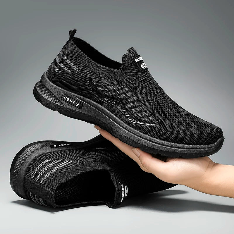 Zapatos casuales para hombre, zapatillas transpirables, zapatillas ligeras para caminar y correr, mocasines sin cordones para pareja, zapatillas para hombre, talla 44