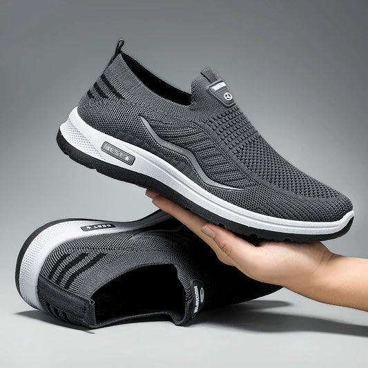 Zapatos casuales para hombre, zapatillas transpirables, zapatillas ligeras para caminar y correr, mocasines sin cordones para pareja, zapatillas para hombre, talla 44