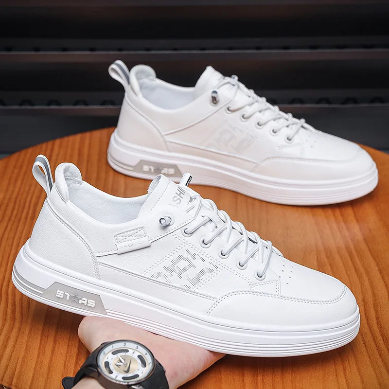 Zapatillas informales de suela suave para hombre, zapatos casuales de moda para hombre, transpirables, para deportes al aire libre, zapatos blancos para hombre, nuevas zapatillas de hombre 2025