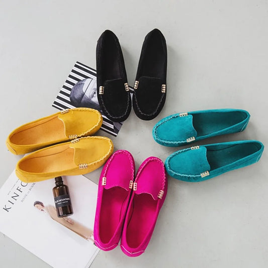 Nuevos zapatos de mujer 2024 primavera otoño Zapatos Mujer Zapatos planos casuales Slip-on punta redonda Denim mocasines planos zapatos de mezclilla de talla grande