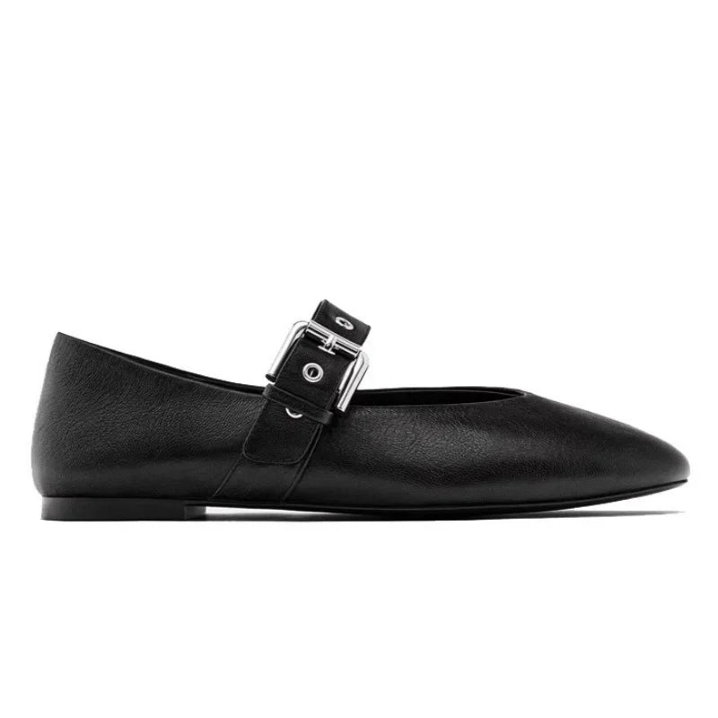 2025 Zapatos planos para mujer, boca baja, mocasines de punta puntiaguda para otoño, nuevos zapatos de vestir retro de leopardo para otoño, zapatos de mujer