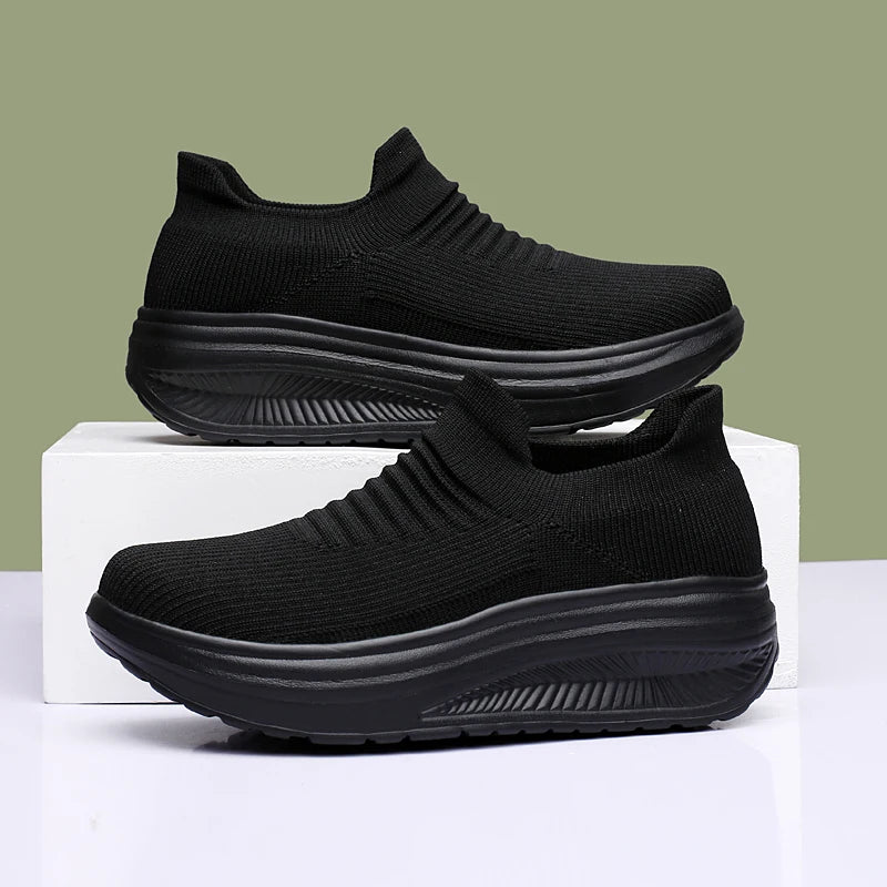 Zapatos para mujer, primavera otoño, transpirables, de moda, con plataforma, zapatillas informales para mujer, mocasines para caminar, zapatos de mujer