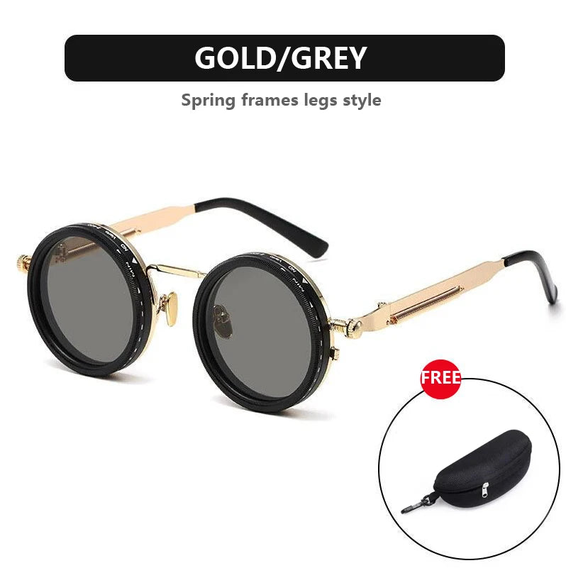 Gafas de sol redondas polarizadas ND9 con atenuación ajustable para hombres y mujeres, estilo retro punk, para pesca al aire libre, protección UV400.