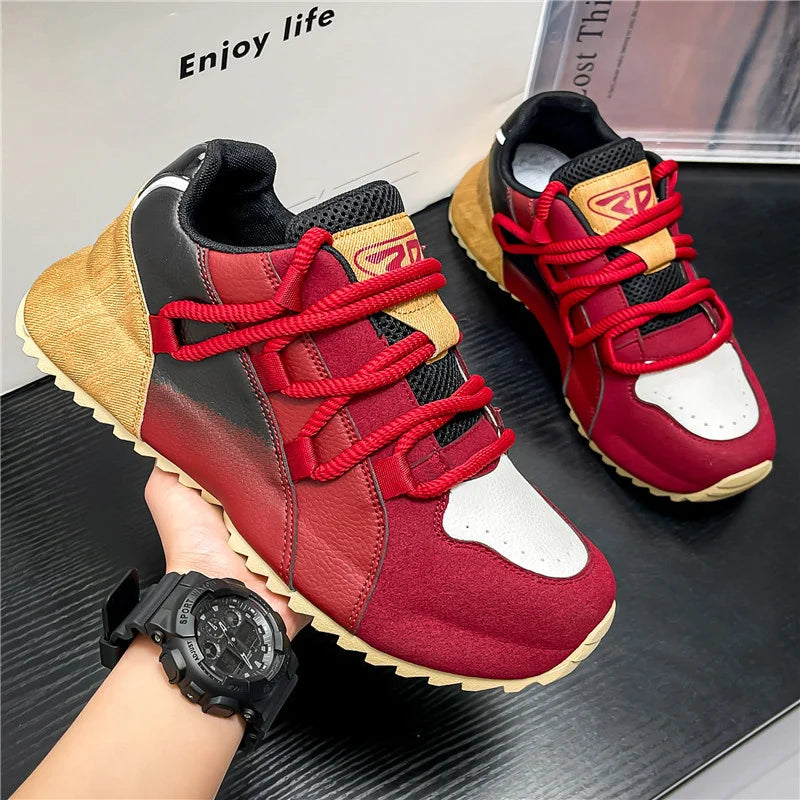 Zapatillas informales de gran venta para hombre, zapatillas de plataforma de corte bajo a la moda, cómodas zapatillas para caminar al aire libre para hombre, zapatillas hombre
