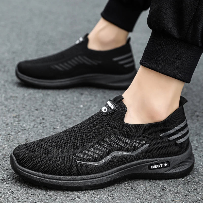Zapatos casuales para hombre, zapatillas transpirables, zapatillas ligeras para caminar y correr, mocasines sin cordones para pareja, zapatillas para hombre, talla 44