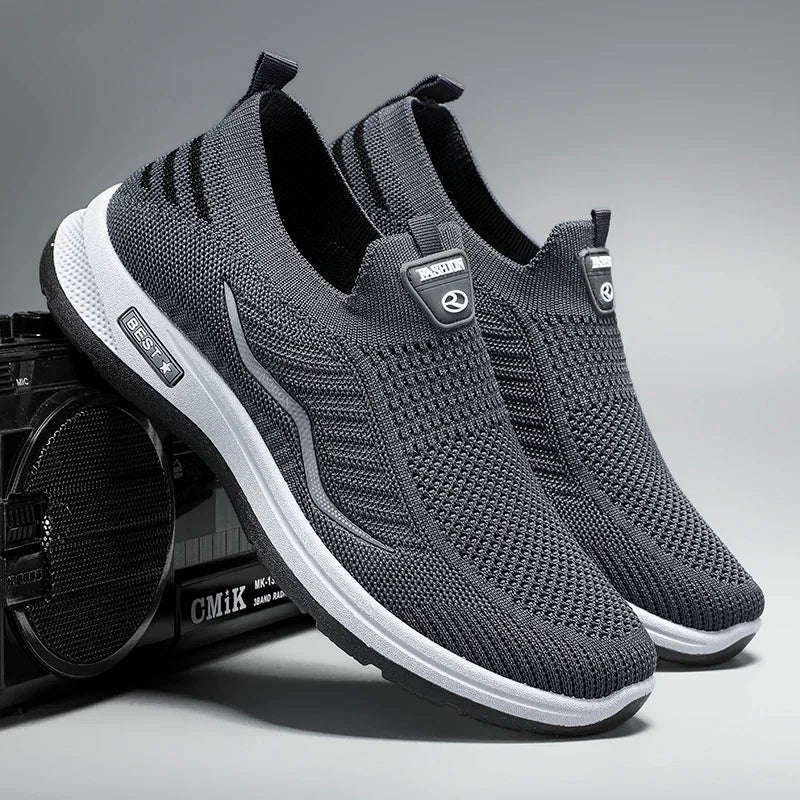 Zapatos casuales para hombre, zapatillas transpirables, zapatillas ligeras para caminar y correr, mocasines sin cordones para pareja, zapatillas para hombre, talla 44