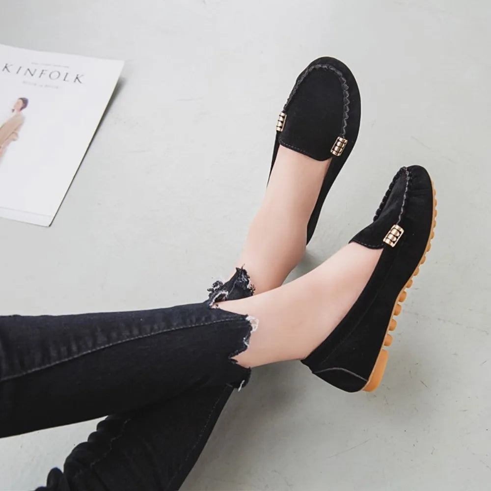 Nuevos zapatos de mujer 2024 primavera otoño Zapatos Mujer Zapatos planos casuales Slip-on punta redonda Denim mocasines planos zapatos de mezclilla de talla grande