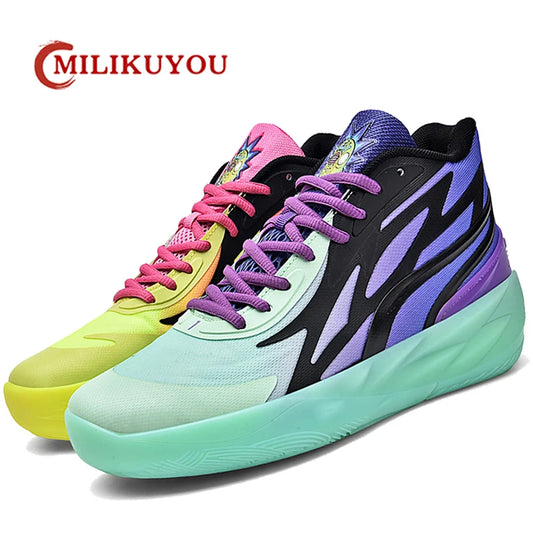 Zapatillas de baloncesto de lujo para hombre, deportivas coloridas y antideslizantes, de alta calidad