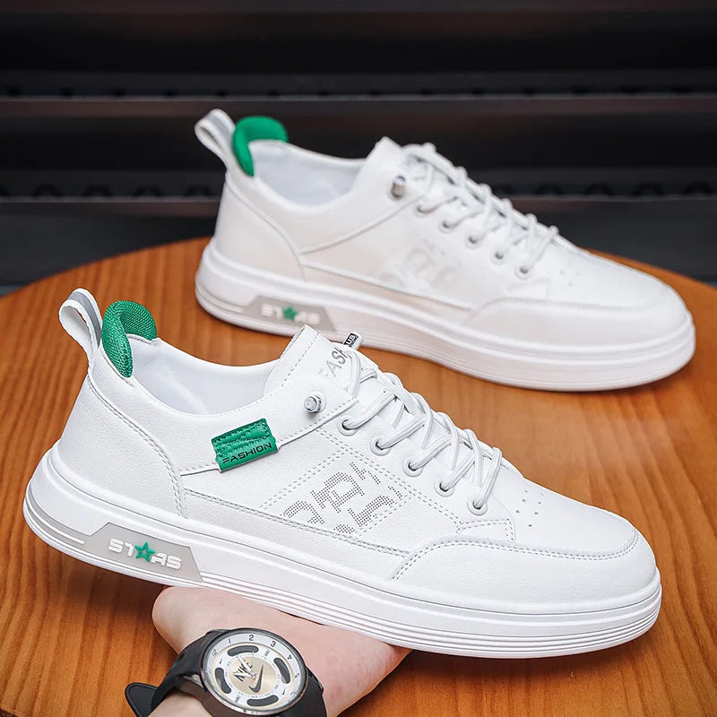 Zapatillas informales de suela suave para hombre, zapatos casuales de moda para hombre, transpirables, para deportes al aire libre, zapatos blancos para hombre, nuevas zapatillas de hombre 2025