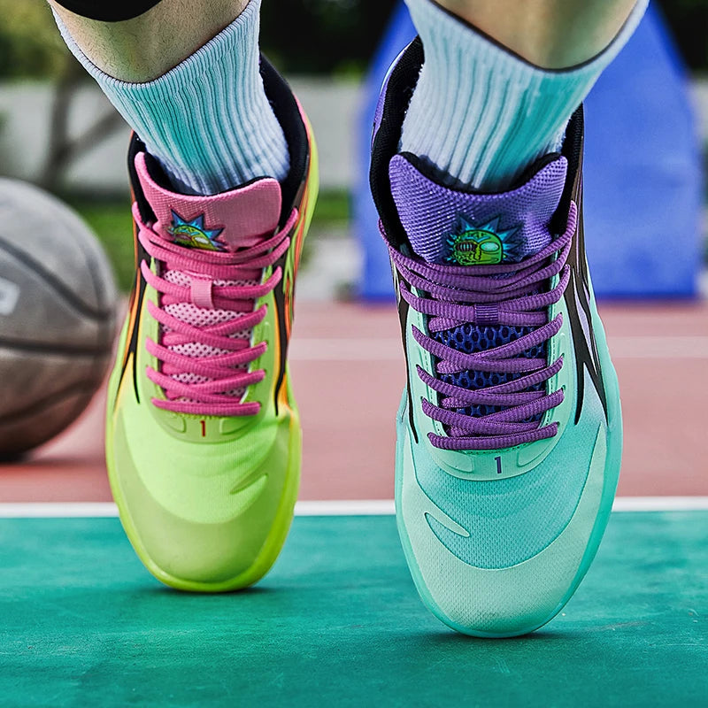 Zapatillas de baloncesto de lujo para hombre, deportivas coloridas y antideslizantes, de alta calidad