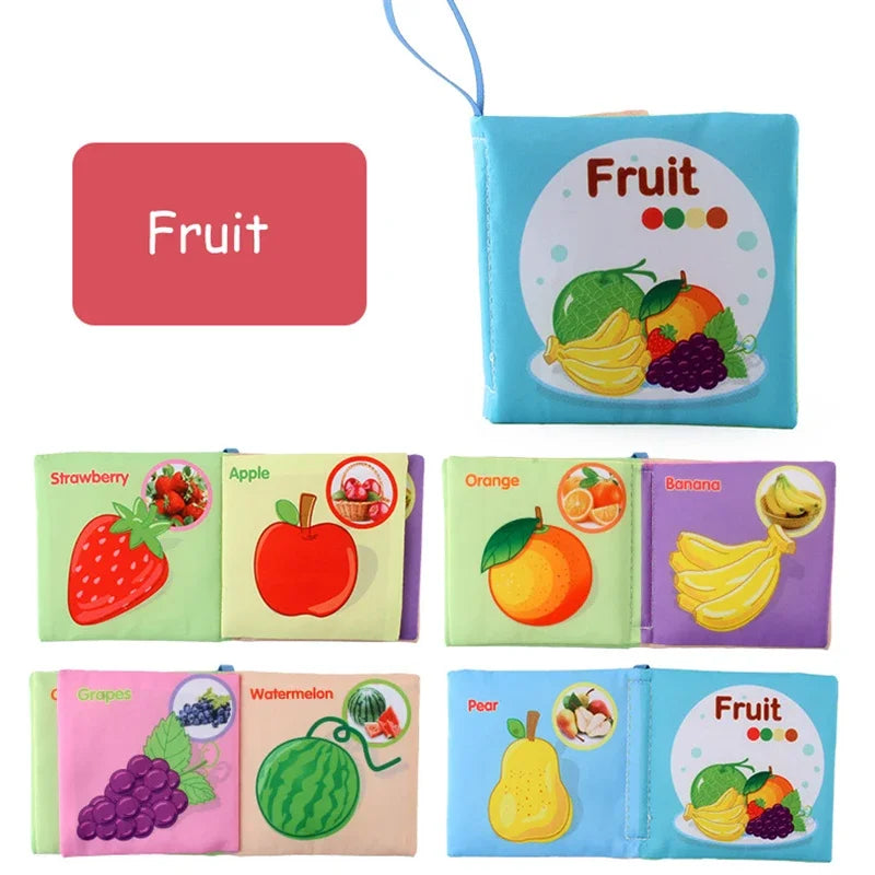 Baby Soft Cloth Book for Newborns 0-12 Months 3D Book Animal Family Cognitive Montessori Early Educational Toys for Kids Gift