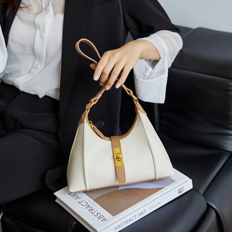 Bolso de mano de cuero de moda para mujer, bolso de lujo, bandolera convertible, bandolera de diseñador famoso, elegante para mujer.