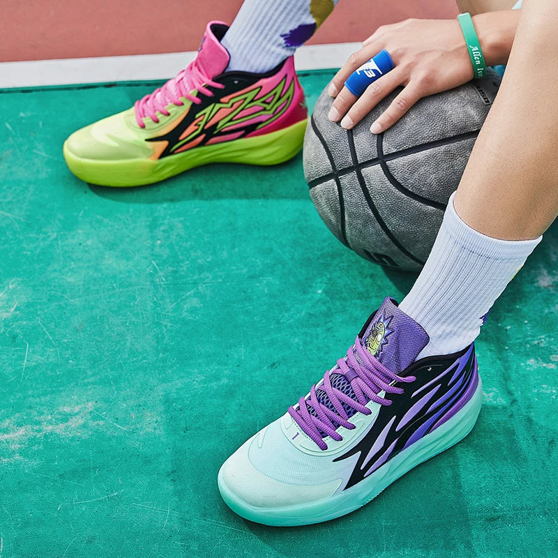 Zapatillas de baloncesto de lujo para hombre, deportivas coloridas y antideslizantes, de alta calidad
