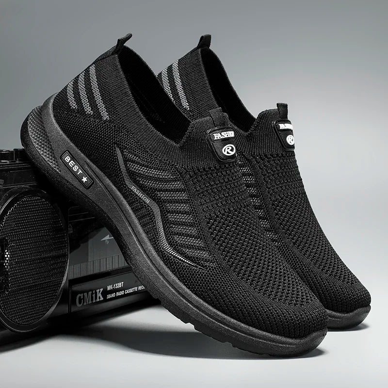 Zapatos casuales para hombre, zapatillas transpirables, zapatillas ligeras para caminar y correr, mocasines sin cordones para pareja, zapatillas para hombre, talla 44