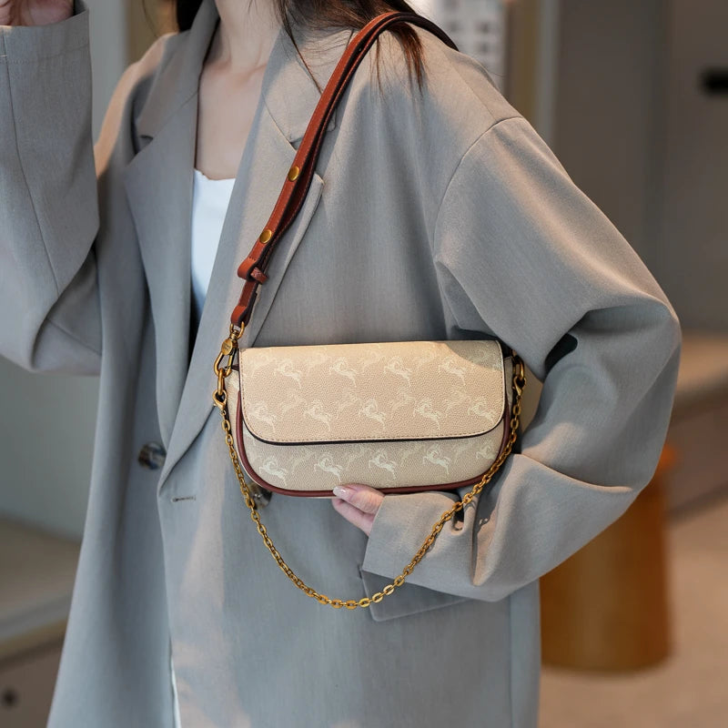 Bolsos de mano para mujer, bolsos de mano de cuero, bolso bandolera, estilo elegante, marca de lujo para damas