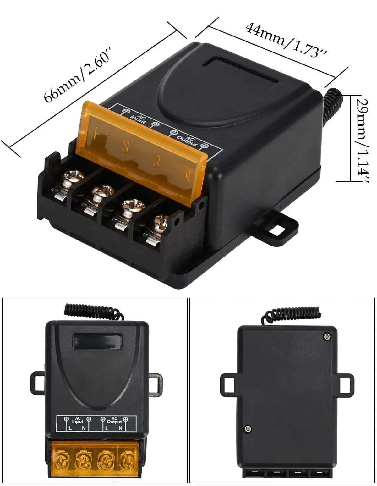433Mhz Wireless Remote Control Switch AC 110V 220V 30A Relay 1CH Receiver Controller and 2botton RF 433 Mhz Transmitter