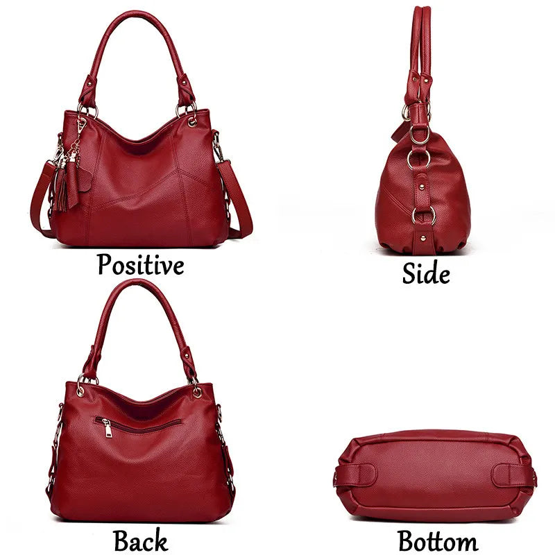 Bolsos de mano de piel sintética suave para mujer, bandoleras de diseñador, bolsos con asa superior, bolsos de hombro tipo tote