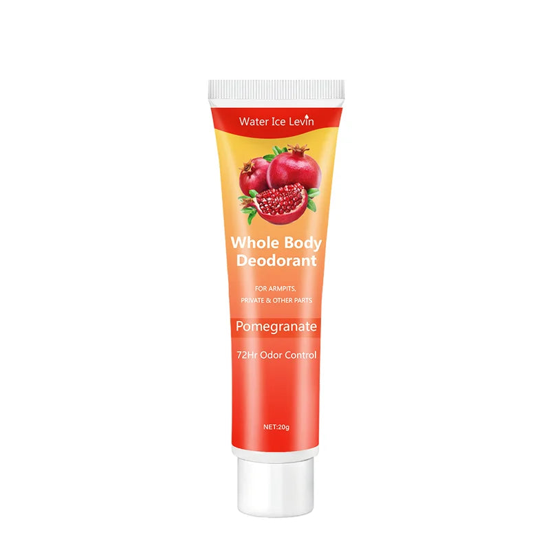 Crema desodorante corporal de granada, 72 horas de control de olores, sin aluminio, suave y calmante, fragancia fresca (apta para piel sensible), desodorante con perfume, frescura durante todo el día.