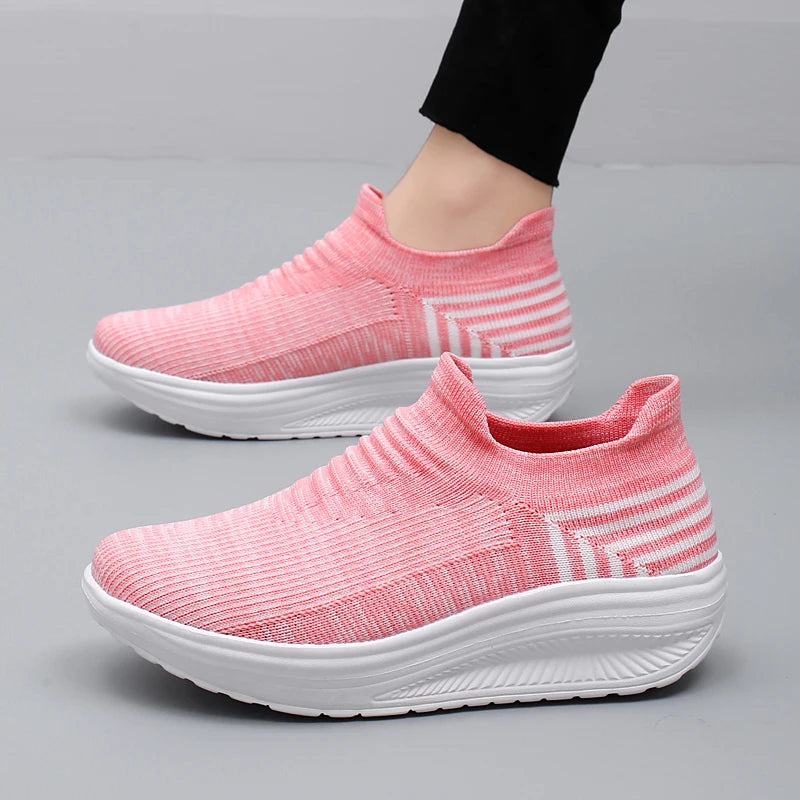 Zapatos para mujer, primavera otoño, transpirables, de moda, con plataforma, zapatillas informales para mujer, mocasines para caminar, zapatos de mujer