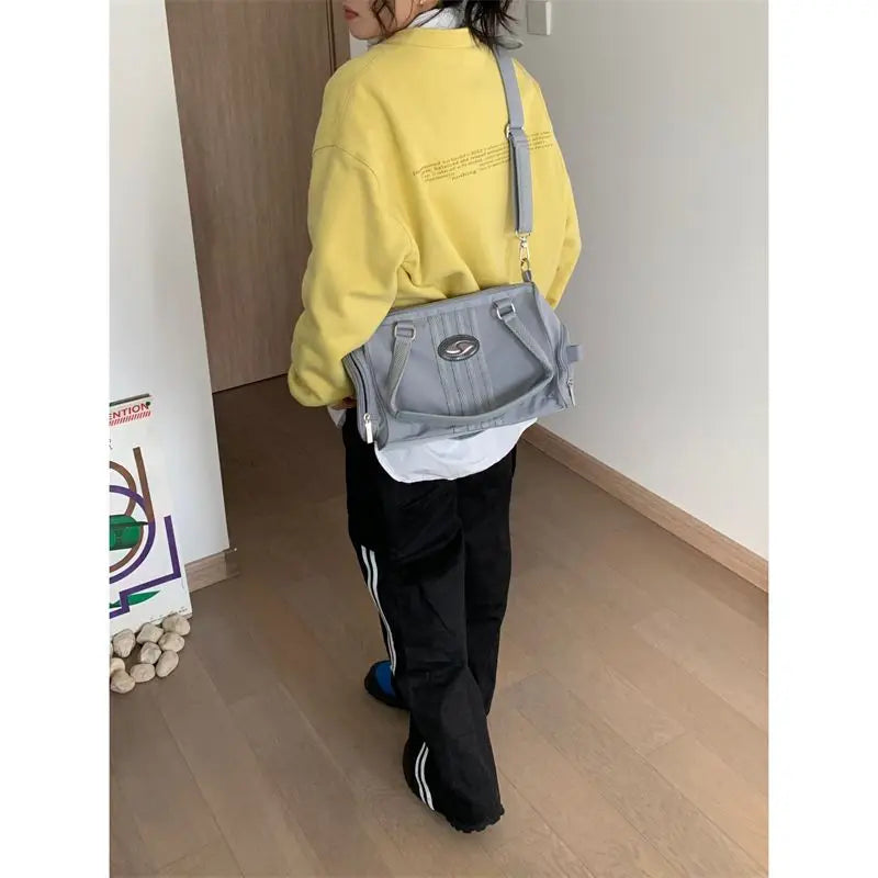 Bolsos de mano deportivos para mujer, de nailon, de gran capacidad, estilo vintage, tipo cargo, estilo bandolera, informal, estilo Y2k, de lujo.