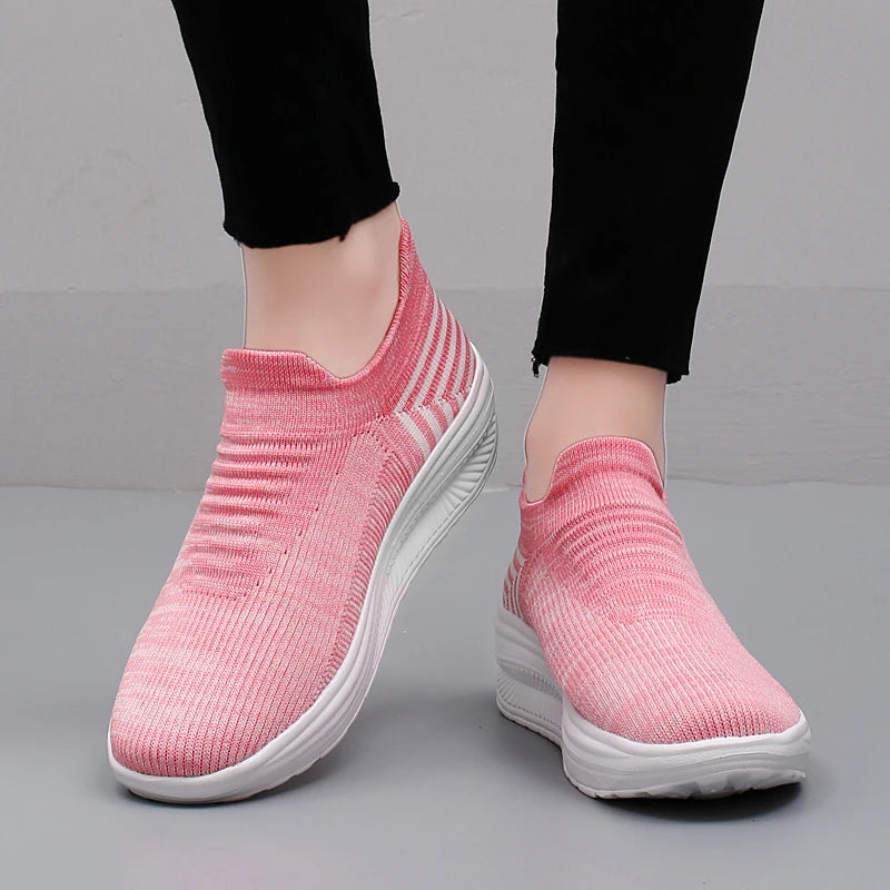 Zapatos para mujer, primavera otoño, transpirables, de moda, con plataforma, zapatillas informales para mujer, mocasines para caminar, zapatos de mujer