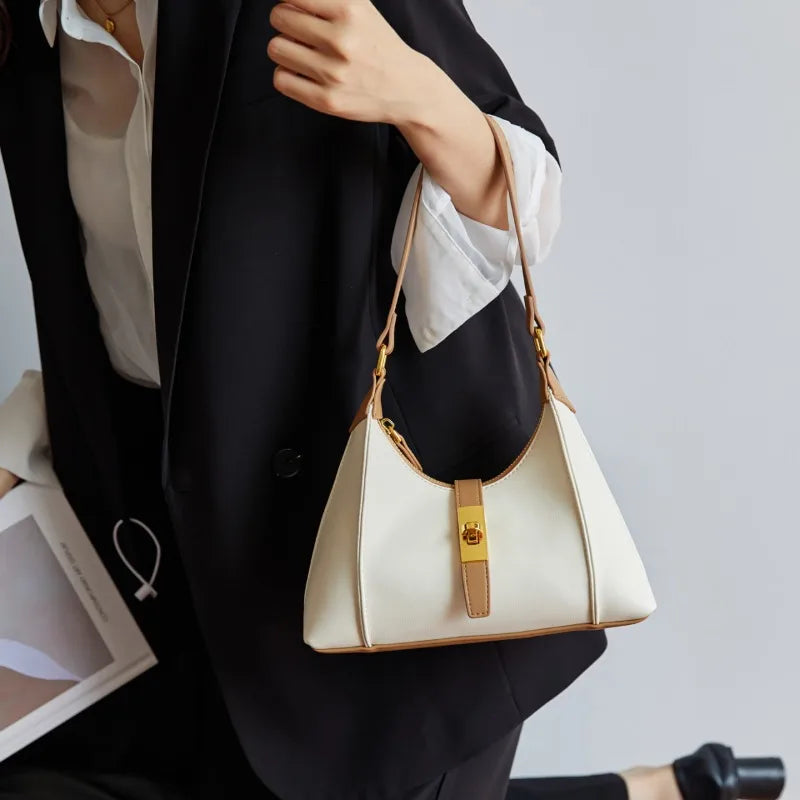 Bolso de mano de cuero de moda para mujer, bolso de lujo, bandolera convertible, bandolera de diseñador famoso, elegante para mujer.