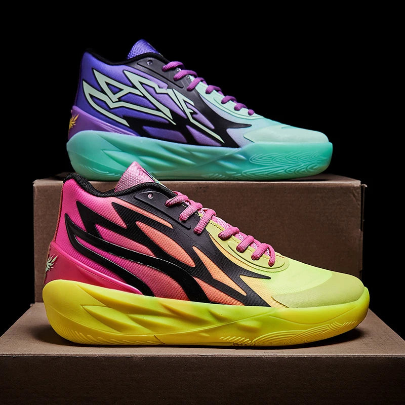 Zapatillas de baloncesto de lujo para hombre, deportivas coloridas y antideslizantes, de alta calidad