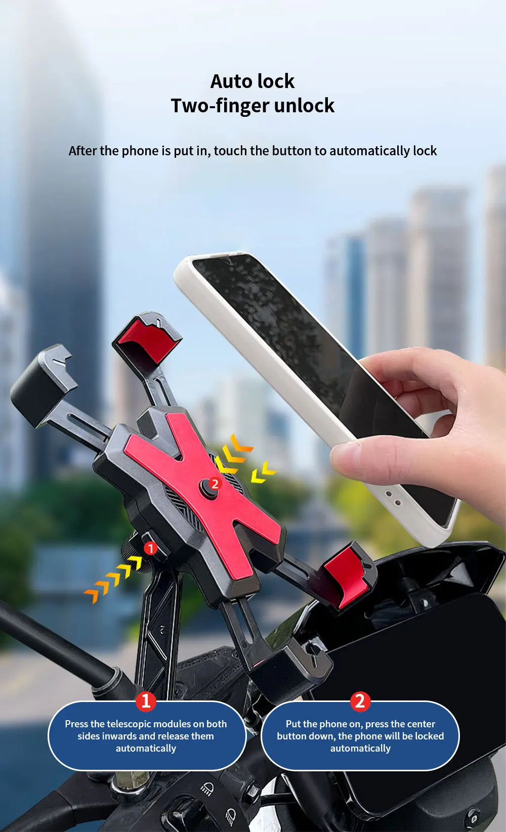 Bike Phone Holder Motorcycle Universal Bicycle handlebar Rearview Mirrors Bracket for 7.2 Inch Mobile Phone Stent Shockproof