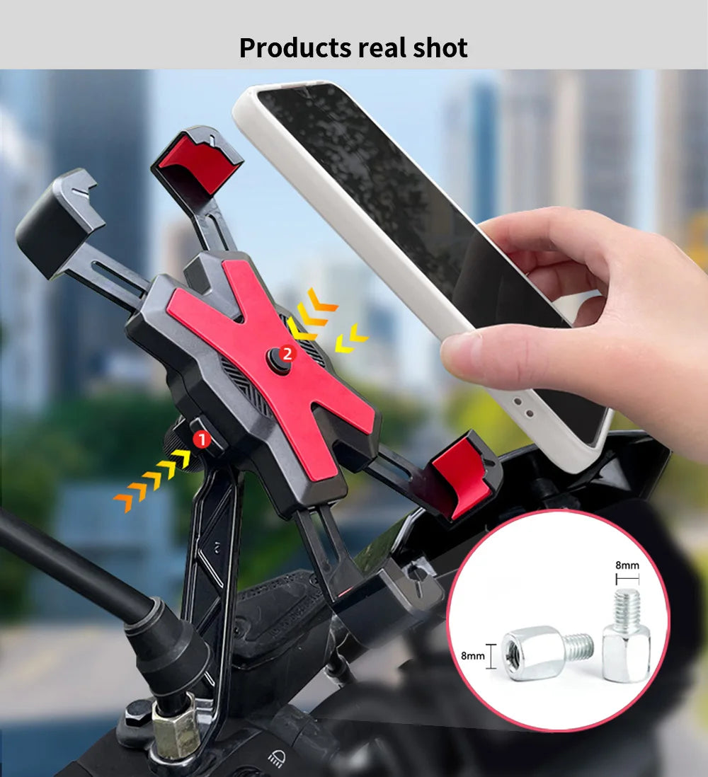 Bike Phone Holder Motorcycle Universal Bicycle handlebar Rearview Mirrors Bracket for 7.2 Inch Mobile Phone Stent Shockproof