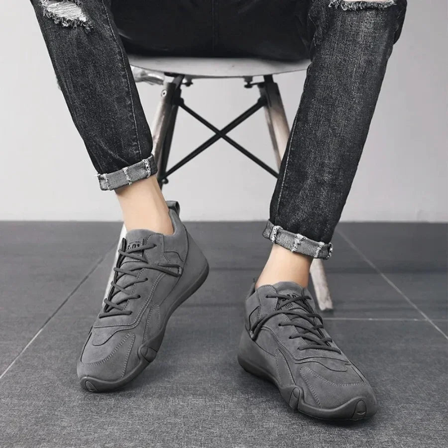 Botas para hombre, primavera, zapatillas informales, antideslizantes, color caqui, para trabajo, botas cortas, mocasines con cordones
