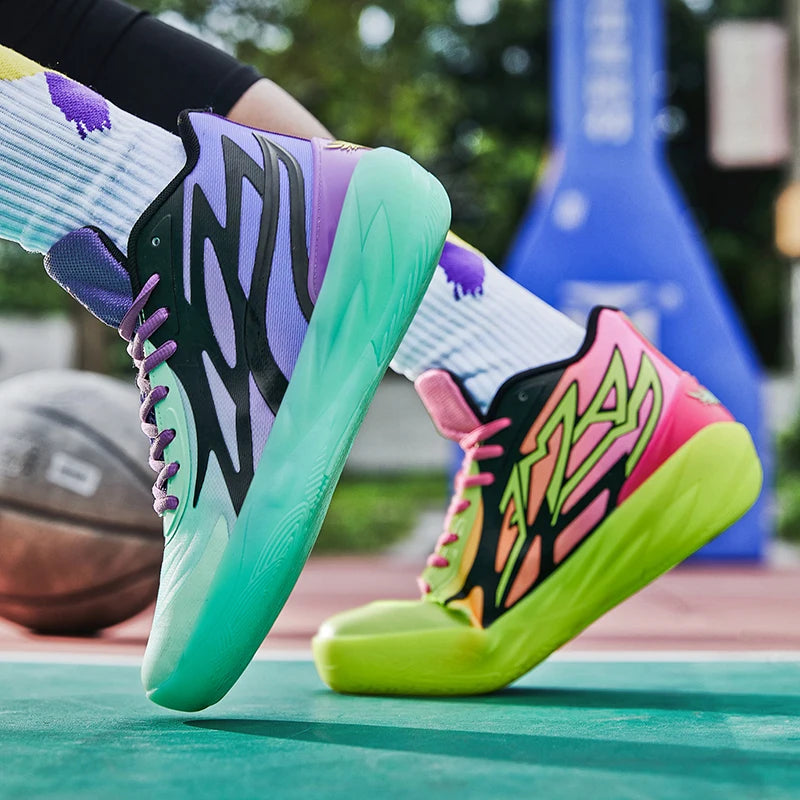 Zapatillas de baloncesto de lujo para hombre, deportivas coloridas y antideslizantes, de alta calidad