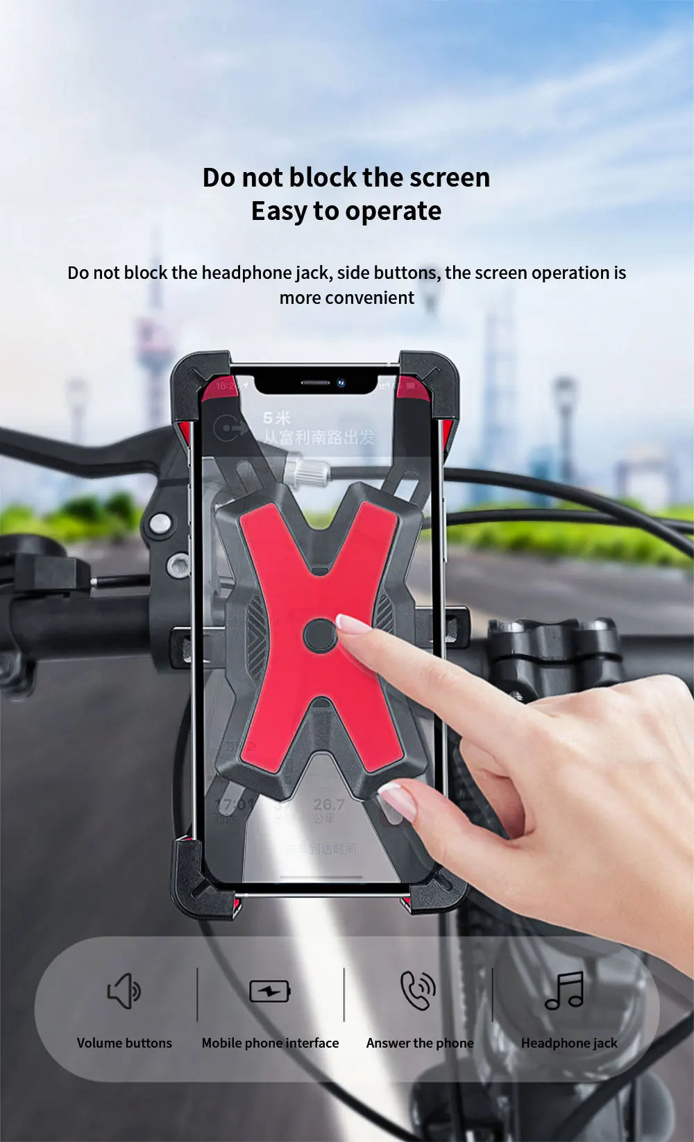 Bike Phone Holder Motorcycle Universal Bicycle handlebar Rearview Mirrors Bracket for 7.2 Inch Mobile Phone Stent Shockproof