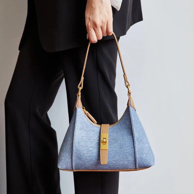 Bolso de mano de cuero de moda para mujer, bolso de lujo, bandolera convertible, bandolera de diseñador famoso, elegante para mujer.