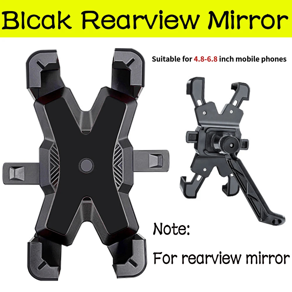 Bike Phone Holder Motorcycle Universal Bicycle handlebar Rearview Mirrors Bracket for 7.2 Inch Mobile Phone Stent Shockproof