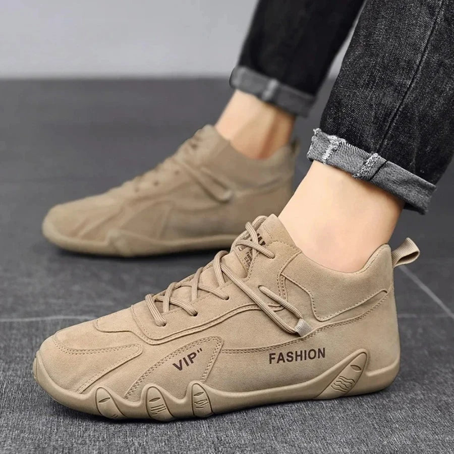 Botas para hombre, primavera, zapatillas informales, antideslizantes, color caqui, para trabajo, botas cortas, mocasines con cordones