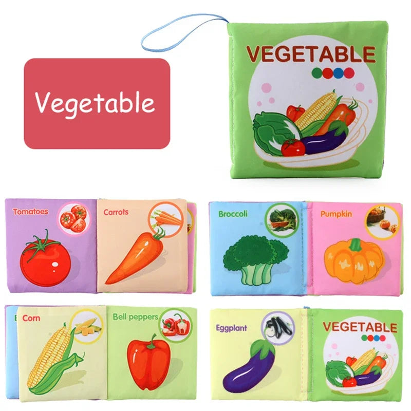 Baby Soft Cloth Book for Newborns 0-12 Months 3D Book Animal Family Cognitive Montessori Early Educational Toys for Kids Gift