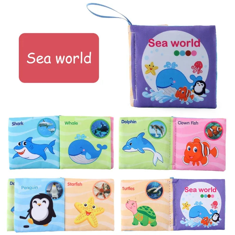 Baby Soft Cloth Book for Newborns 0-12 Months 3D Book Animal Family Cognitive Montessori Early Educational Toys for Kids Gift