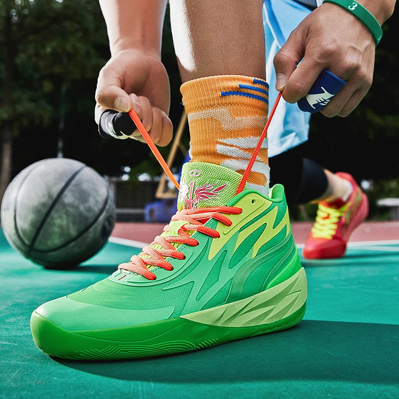 Zapatillas de baloncesto de lujo para hombre, deportivas coloridas y antideslizantes, de alta calidad