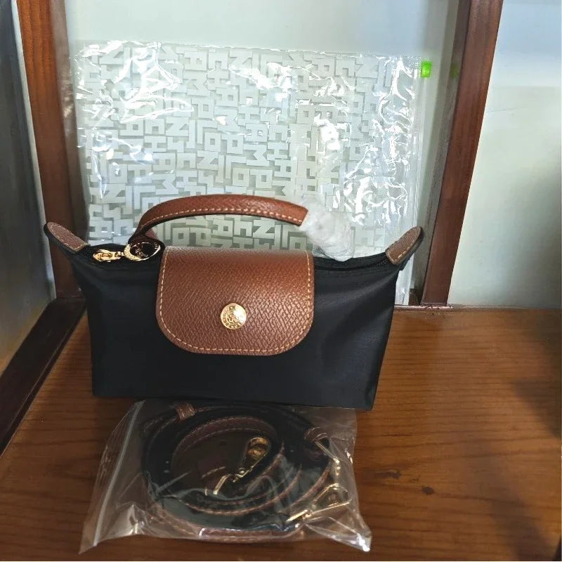 Mini moño de nailon para mujer, bolso de un solo hombro no perforado, multifuncional, para primavera y otoño