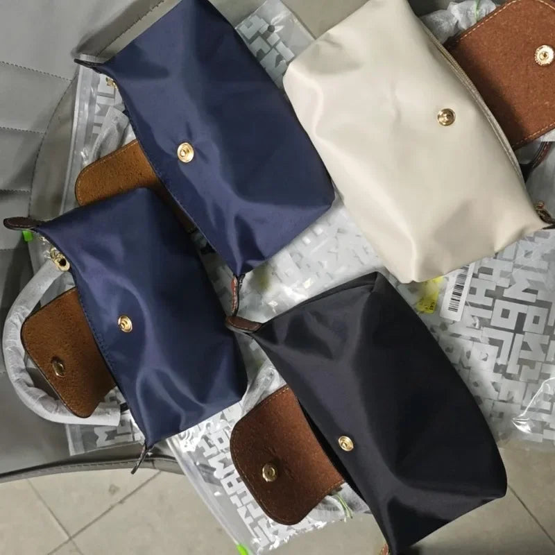 Mini moño de nailon para mujer, bolso de un solo hombro no perforado, multifuncional, para primavera y otoño