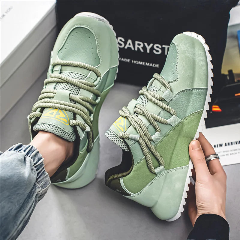 Zapatillas informales de gran venta para hombre, zapatillas de plataforma de corte bajo a la moda, cómodas zapatillas para caminar al aire libre para hombre, zapatillas hombre