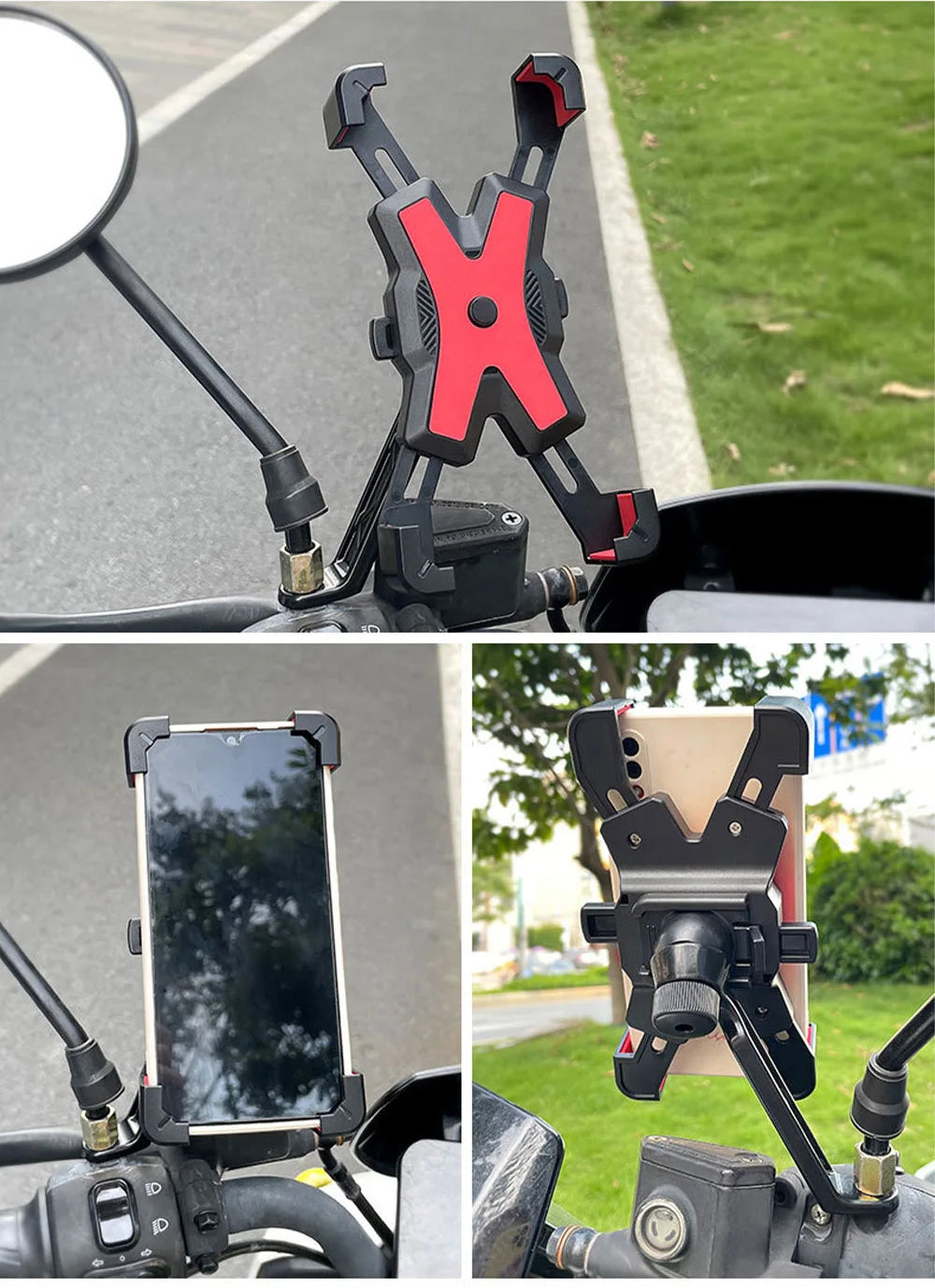Bike Phone Holder Motorcycle Universal Bicycle handlebar Rearview Mirrors Bracket for 7.2 Inch Mobile Phone Stent Shockproof