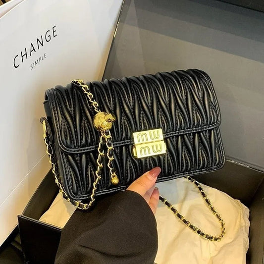 Elegantes bolsos de mano de cuero para mujer, opción de bolso bandolera, artículo clásico de marca de lujo popular