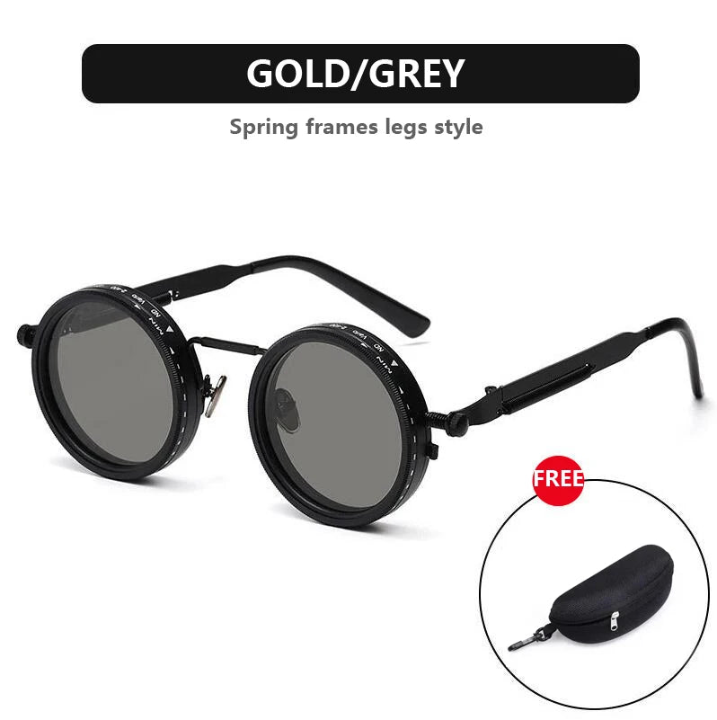 Gafas de sol redondas polarizadas ND9 con atenuación ajustable para hombres y mujeres, estilo retro punk, para pesca al aire libre, protección UV400.