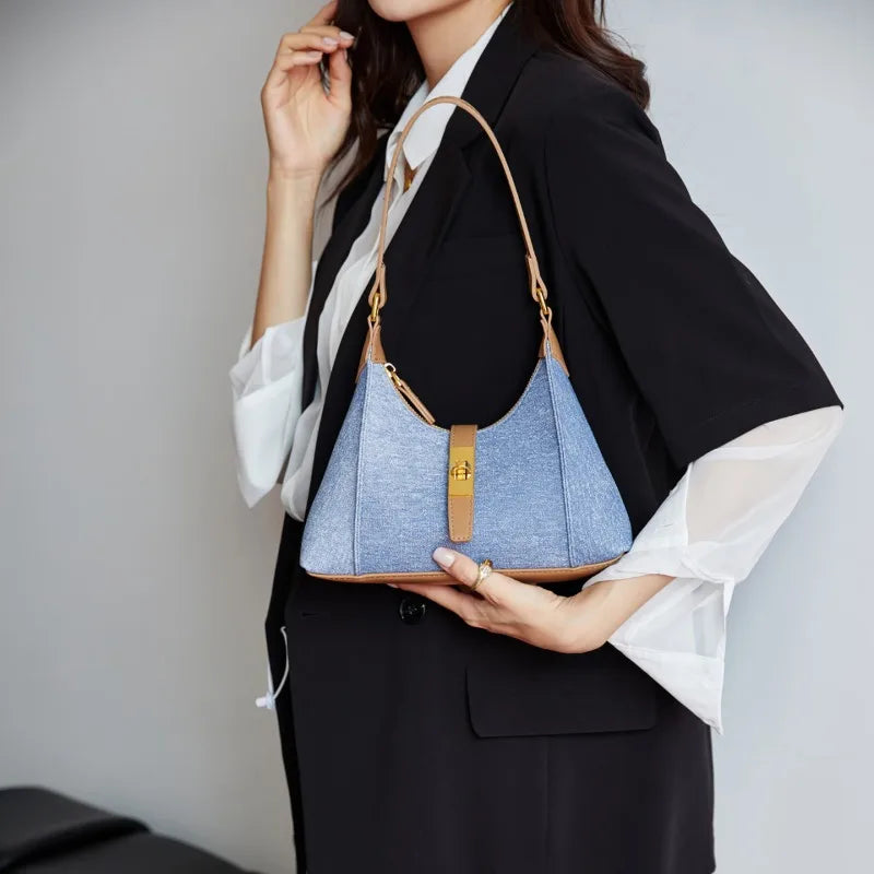Bolso de mano de cuero de moda para mujer, bolso de lujo, bandolera convertible, bandolera de diseñador famoso, elegante para mujer.