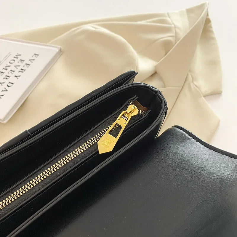 Elegantes bolsos de mano de cuero para mujer, opción de bolso bandolera, artículo clásico de marca de lujo popular