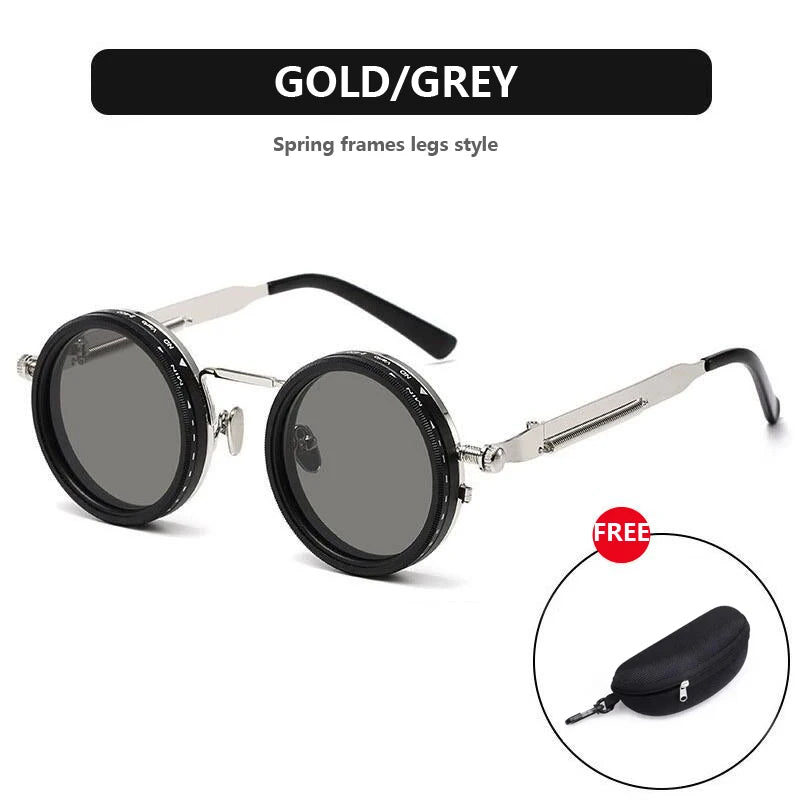 Gafas de sol redondas polarizadas ND9 con atenuación ajustable para hombres y mujeres, estilo retro punk, para pesca al aire libre, protección UV400.