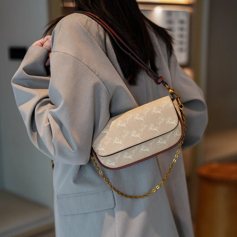 Bolsos de mano para mujer, bolsos de mano de cuero, bolso bandolera, estilo elegante, marca de lujo para damas